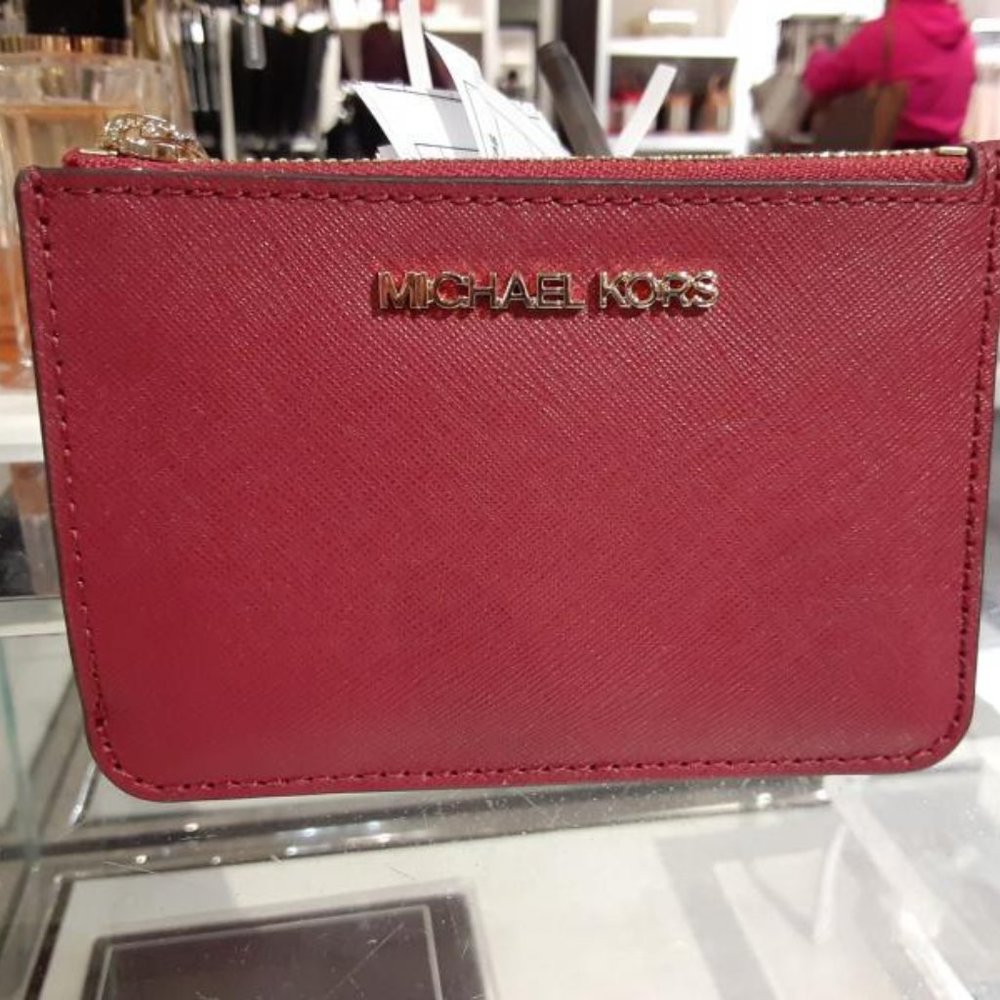 Michael Kors Card Case Wallet in Mulberry